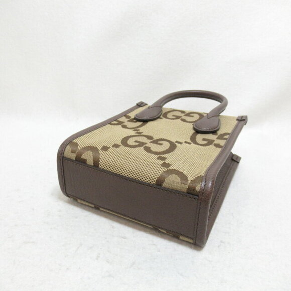 Gucci Jumbo GG Shoulder Bag Tote Canvas Beige - Picture 4 of 10